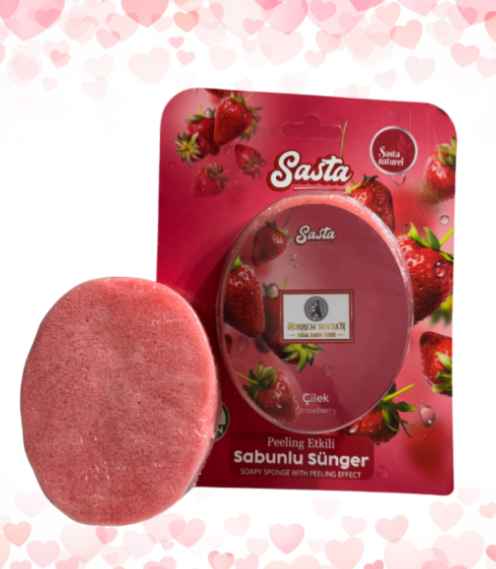 SASTASASTA PEELİNG ETKİLİ  ÇİLEK  SABUNLU SÜNGER