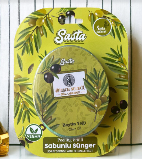 SASTASASTA PEELİNG ETKİLİ ZEYTİN YAĞLI SABUNLU SÜNGER