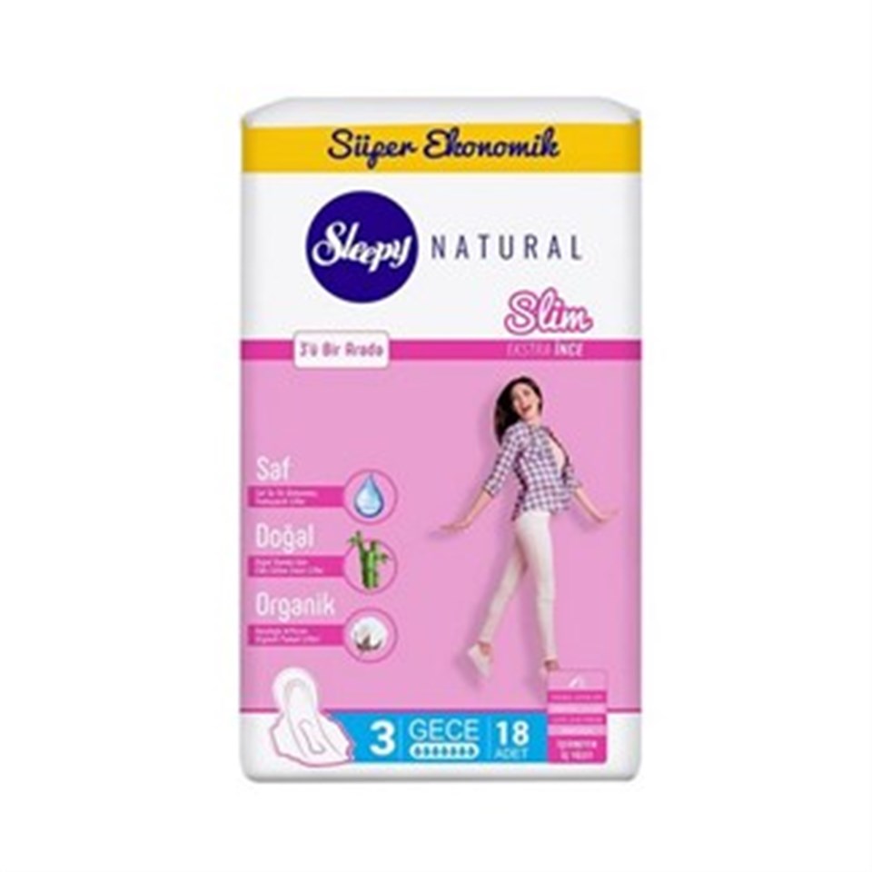SLEEPY NATURAL SLİM EKSTRA İNCE GECE  18 PED