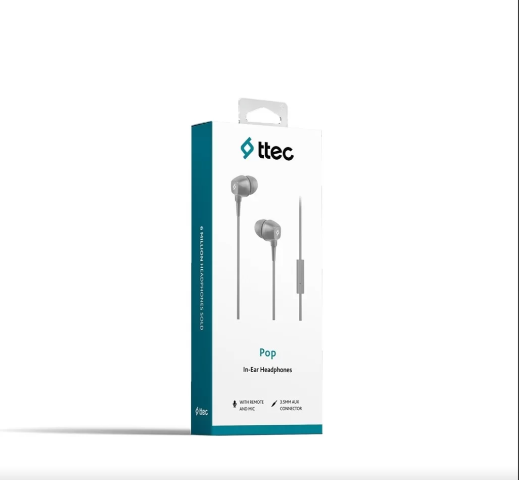TTECTTEC POP MİKROFONLU KULAKİÇİ KULAKLIK 3.5MM  GRİ