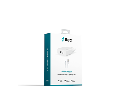 TTECTTEC SMARTC HARGER 2.1A SEYAHAT ŞARJ A LETİ + LİGHTNİNG KABLO BEYAZ