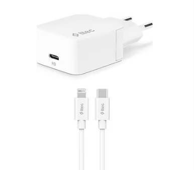TTECTTEC SMARTC HARGER PD 20W SEY AHAT HIZLI ŞARJ A LETİ+USB-C - LİGHTNİNG 150CM KABLO BEYAZ