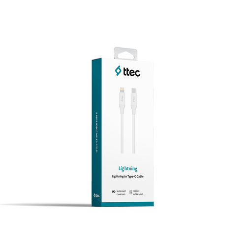 TTECTTEC USB-C - LİGHTNİNG HIZLI ŞARJ KABLOSU 150CM  BEYAZ