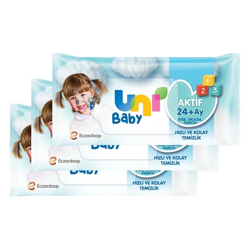 UNİ BABY AKTİF CEP MENDİLİ 3LÜ PAKET