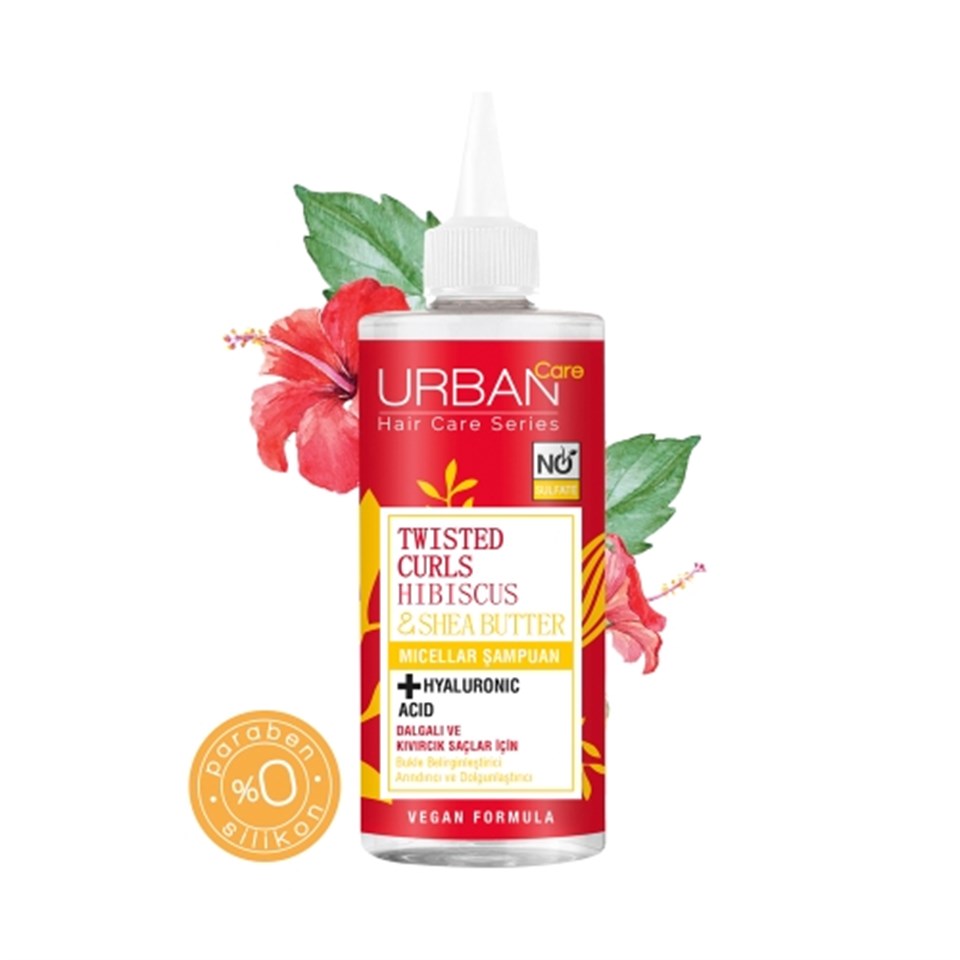 URBAN CARE HİBİSCUS & SHEA YAĞI & HYALURONİK ASİT İÇEREN BUKLE BELİRGİNLEŞTİRİCİ ŞAMPUAN 340ML