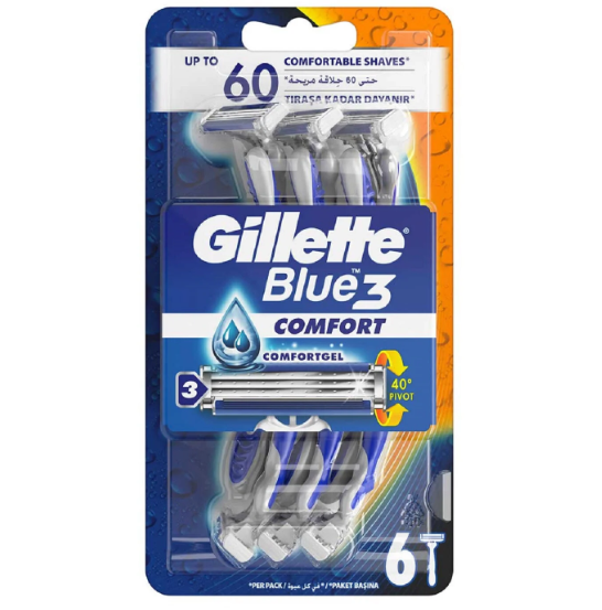 Yedek Tıraş BıçaklarıGİLLETTEGİLLETTE BLUE3 KULLAN AT TIRAŞ BIÇAĞI 6'LI