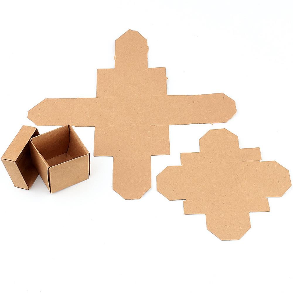 10 Adet Küçük ve Kapaklı Kraft Kutu 