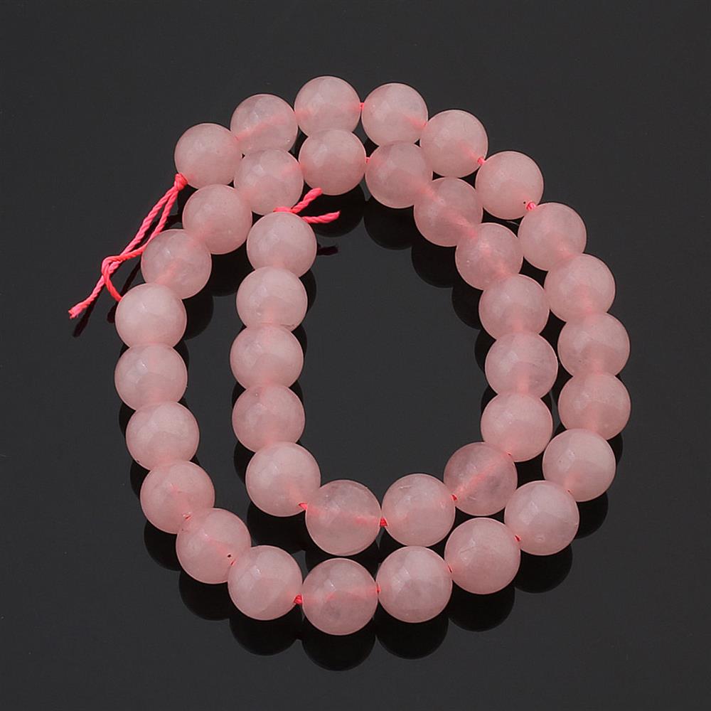 10 mm Pembe Kuars Taşı Dizi Boncuk