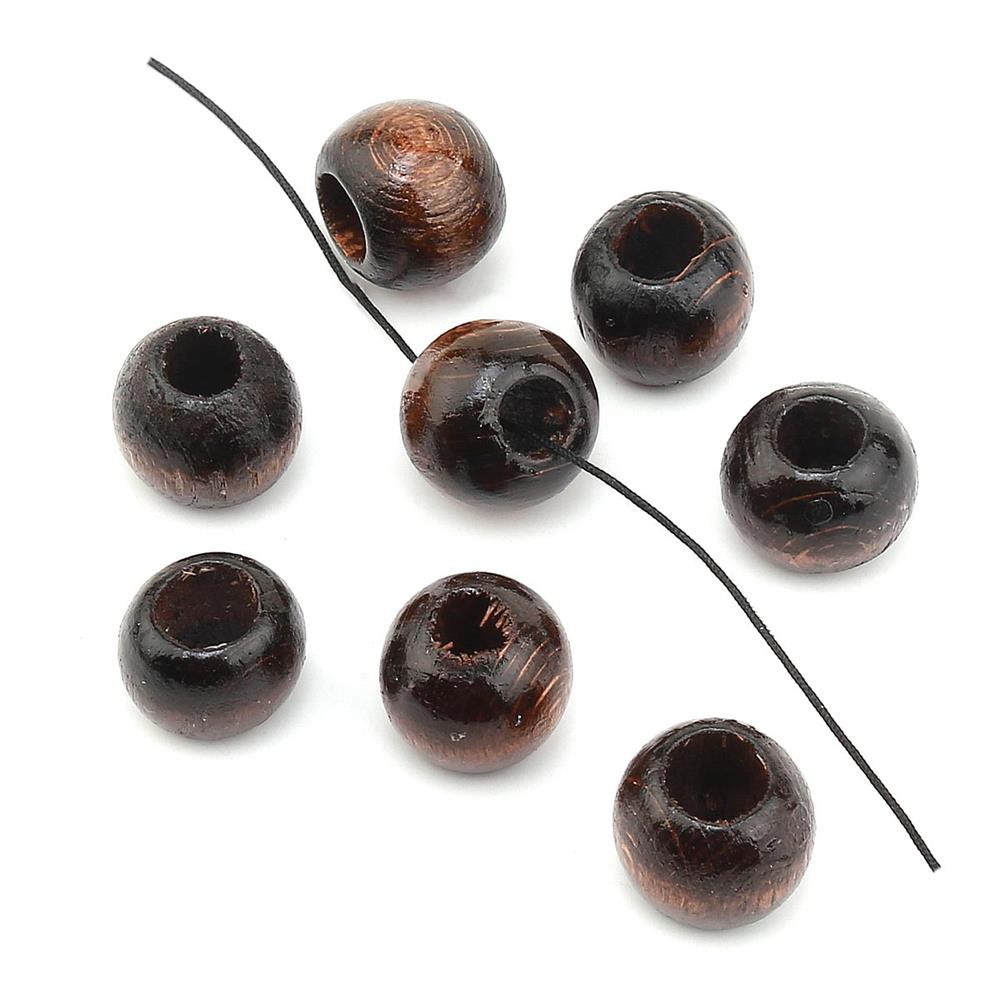 15 mm Koyu Kahverengi Tahta Boncuk (20 Adet)