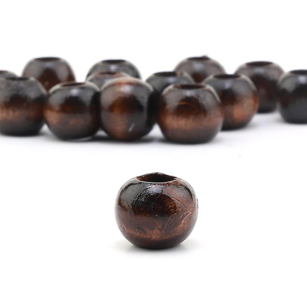 15 mm Koyu Kahverengi Tahta Boncuk (20 Adet)