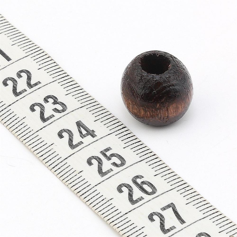15 mm Koyu Kahverengi Tahta Boncuk (20 Adet)