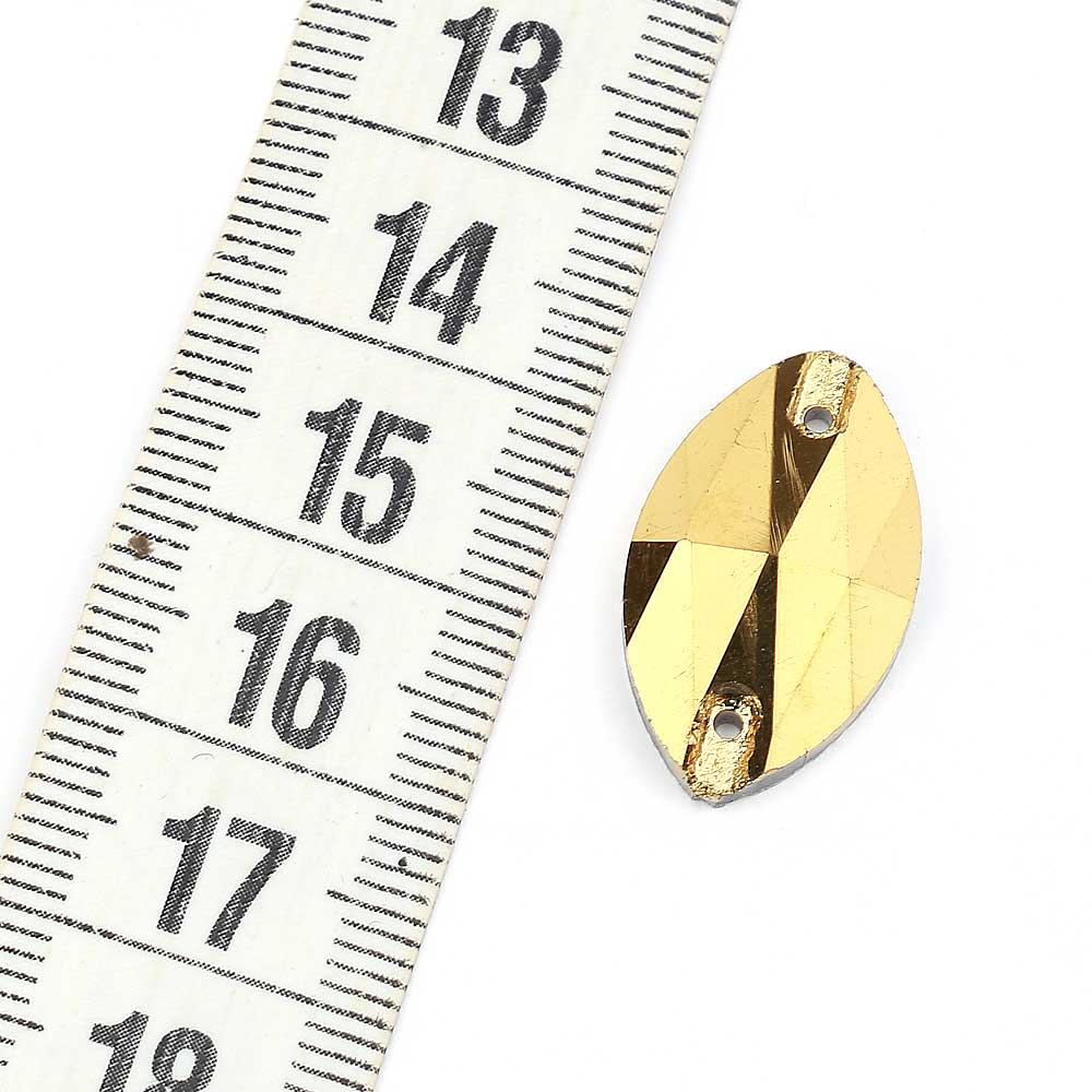 2 Delikli Arpa Şeklinde Dikme Kristal Taş 22X13 mm