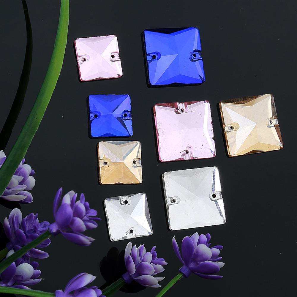 2 Delikli Kare Dikme Kristal Taş