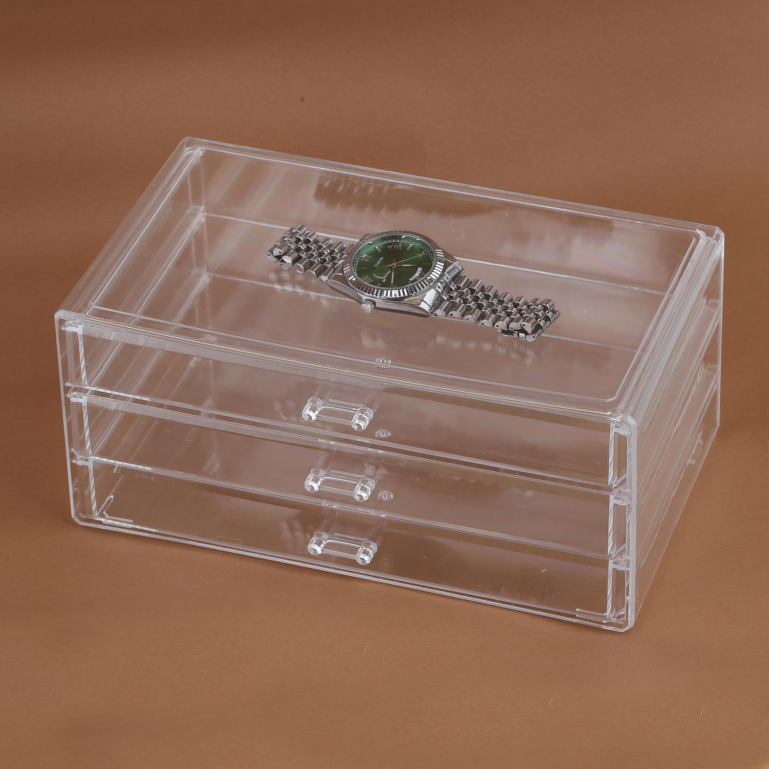 3 Katlı Çekmeceli Pleksi Takı Kutusu