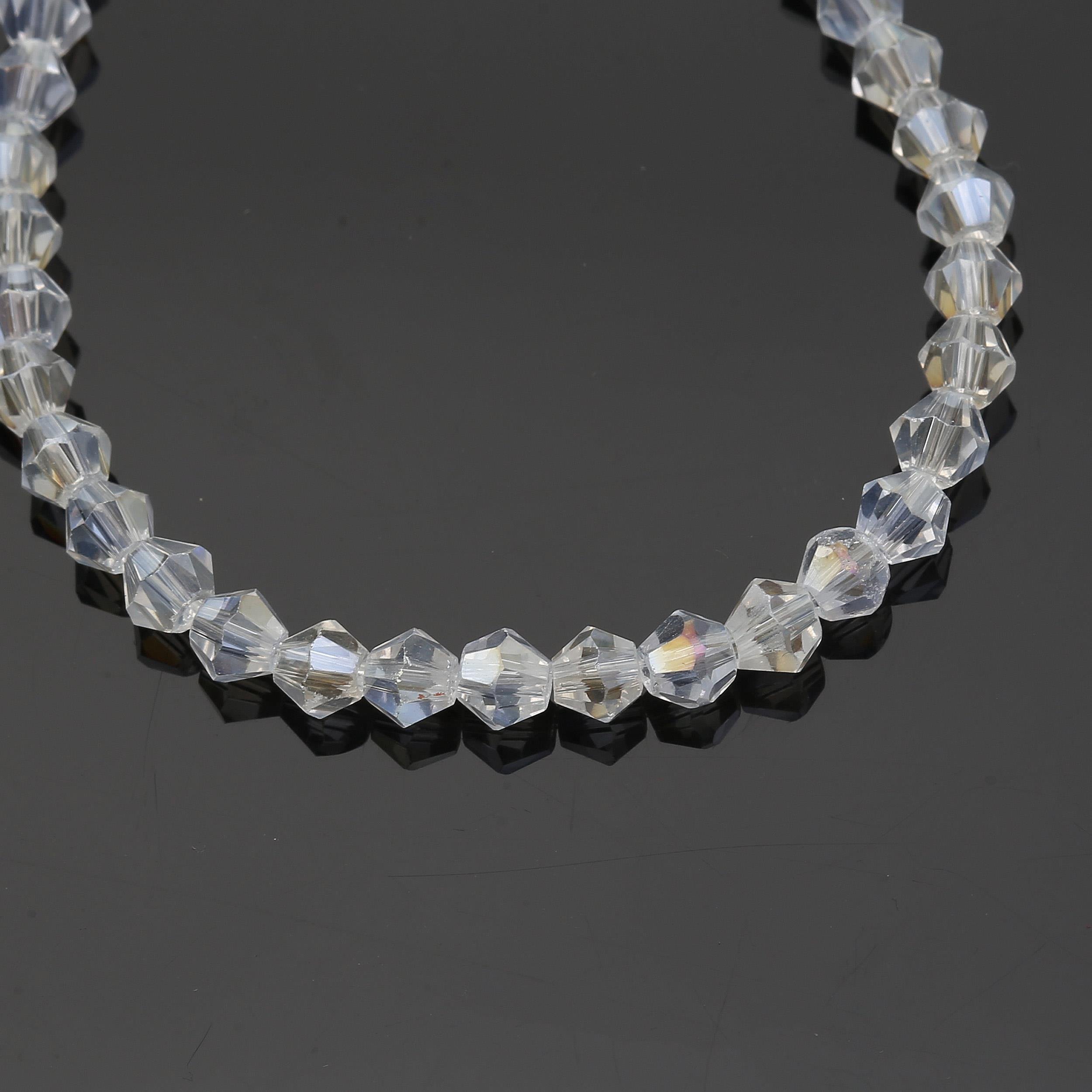 4 mm Şeffaf Piramit Cam Boncuk