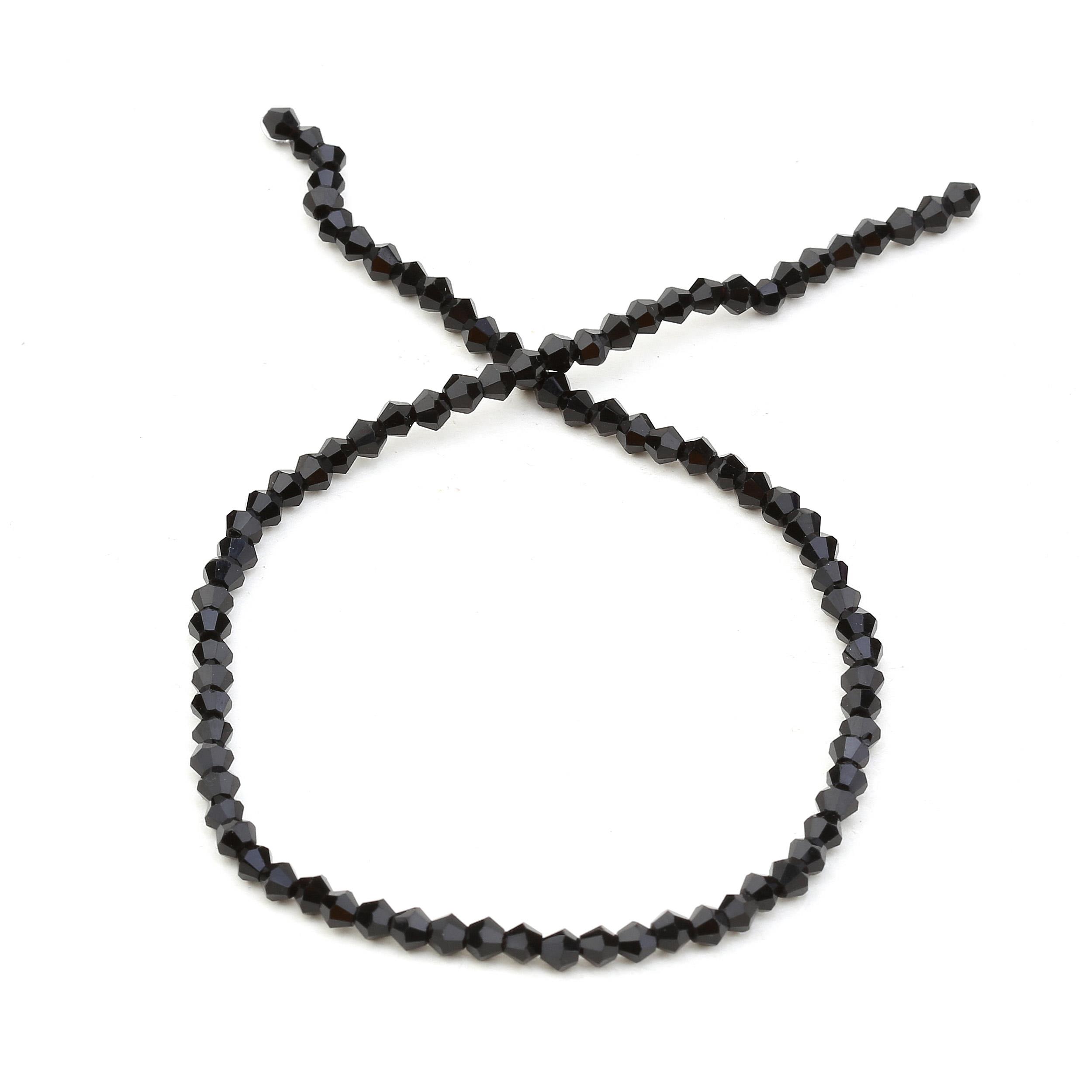 4 mm Siyah Piramit Cam Boncuk