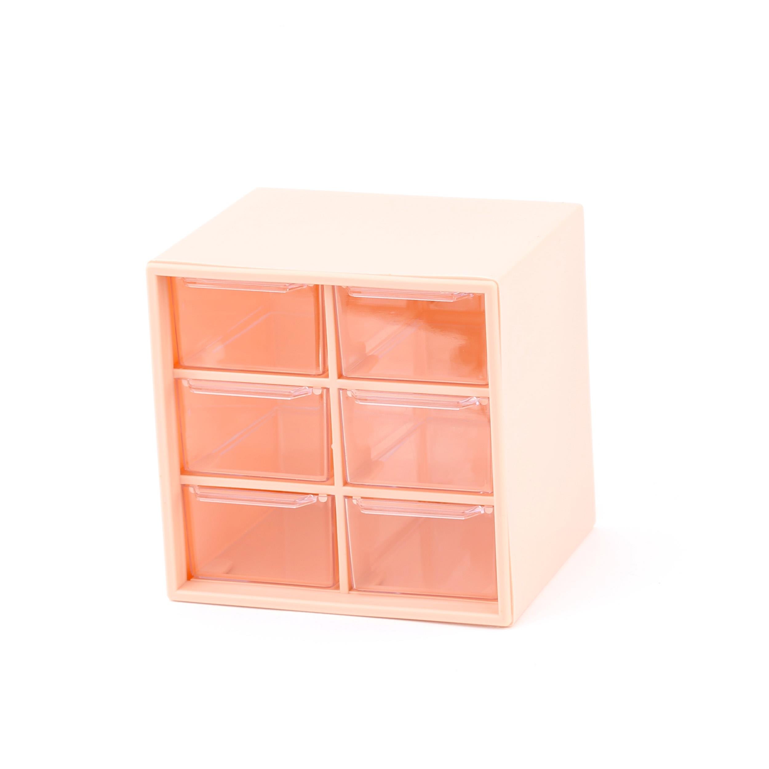 6 Çekmeceli Taş ve Boncuk Saklama Kutusu Pembe