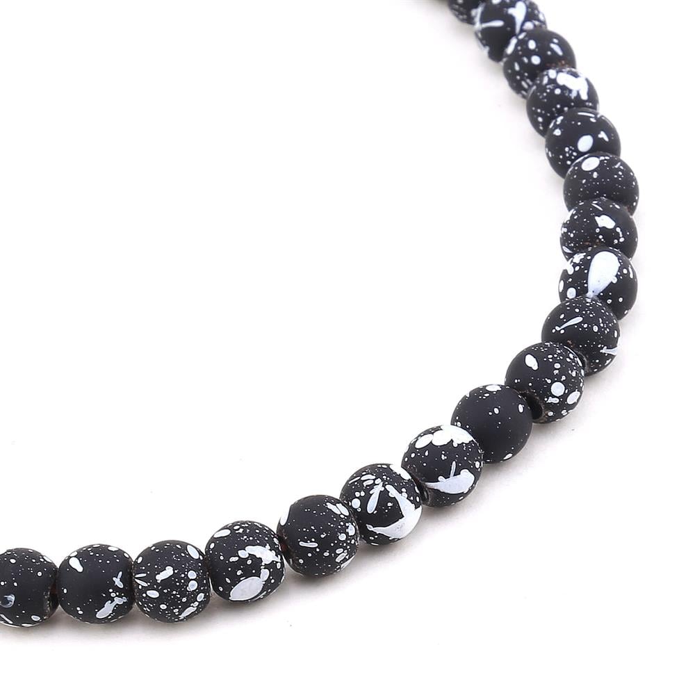 6 mm Benekli Hematit Boncuk Siyah