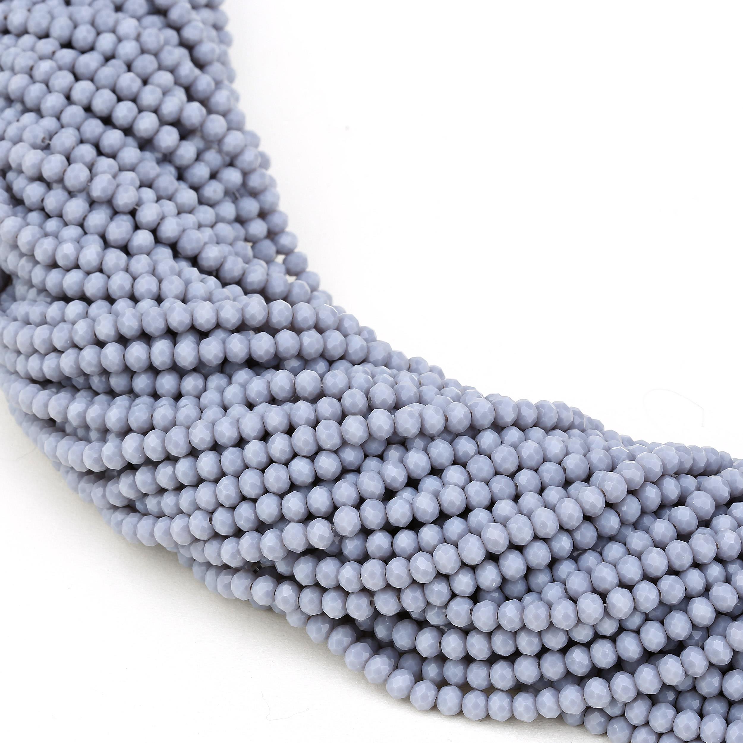 6 mm Gri Mat Kristal Cam Boncuk