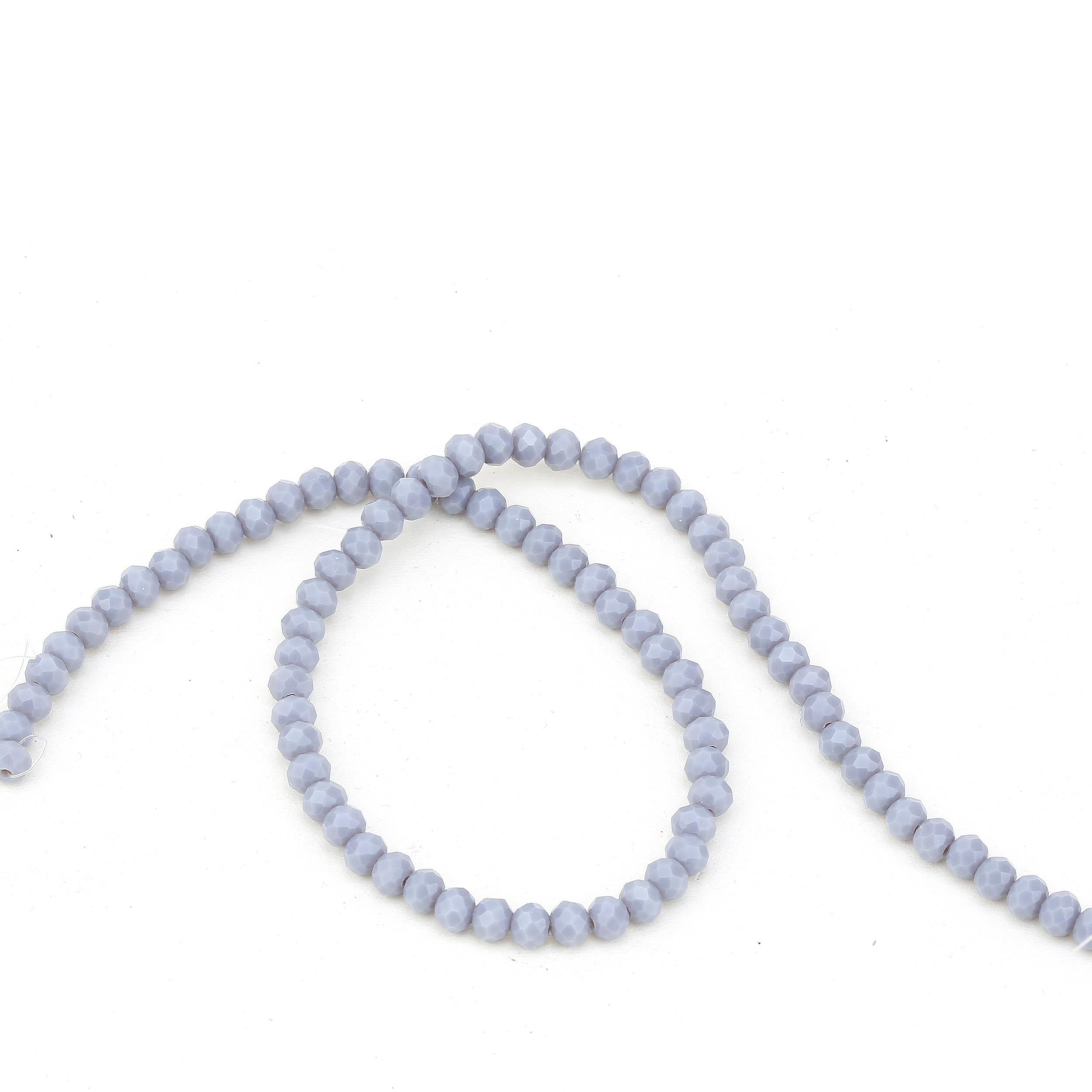 6 mm Gri Mat Kristal Cam Boncuk