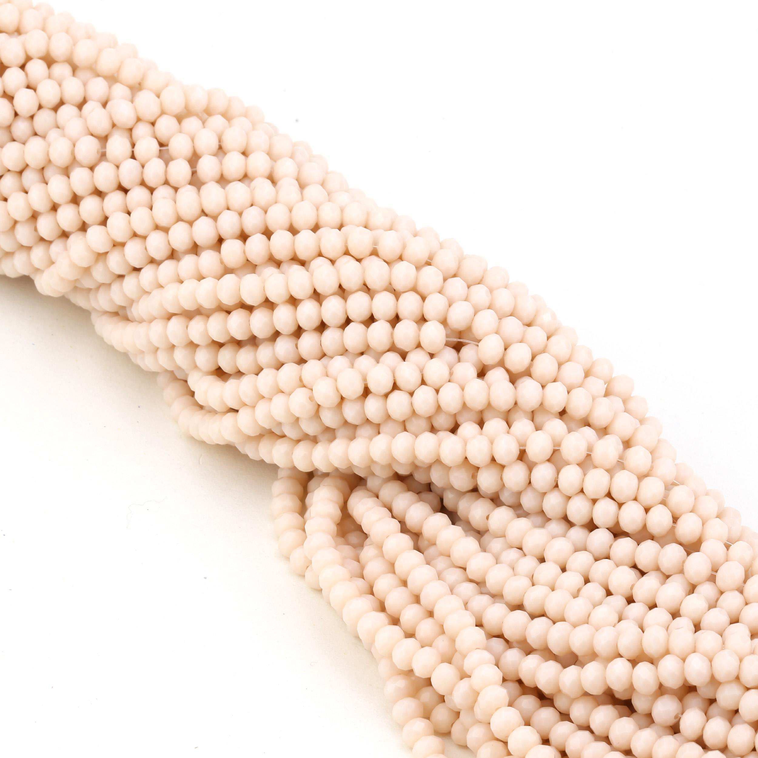 6 mm Krem Mat Kristal Cam Boncuk