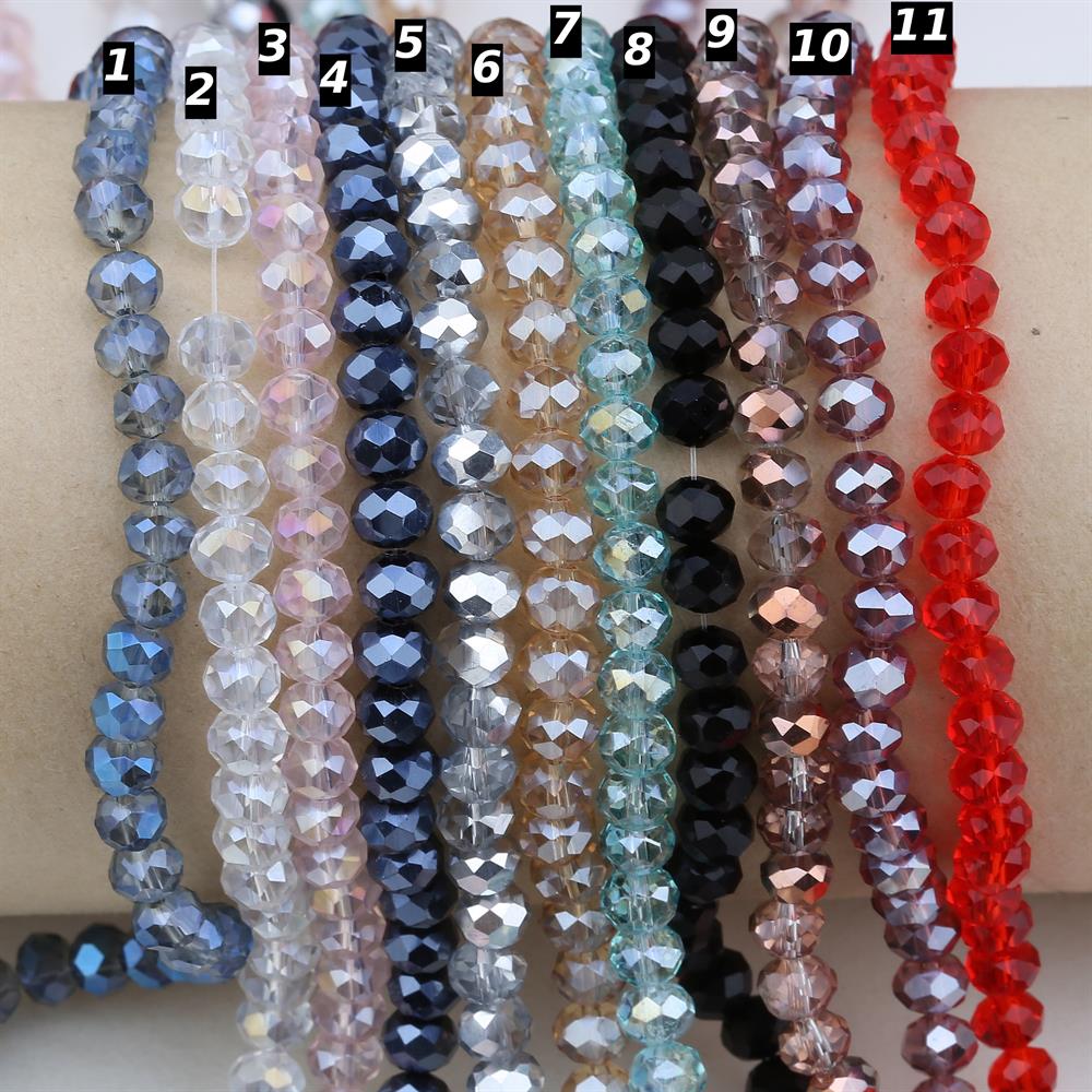 6 mm Şeffaf Kristal Dizi Boncuk