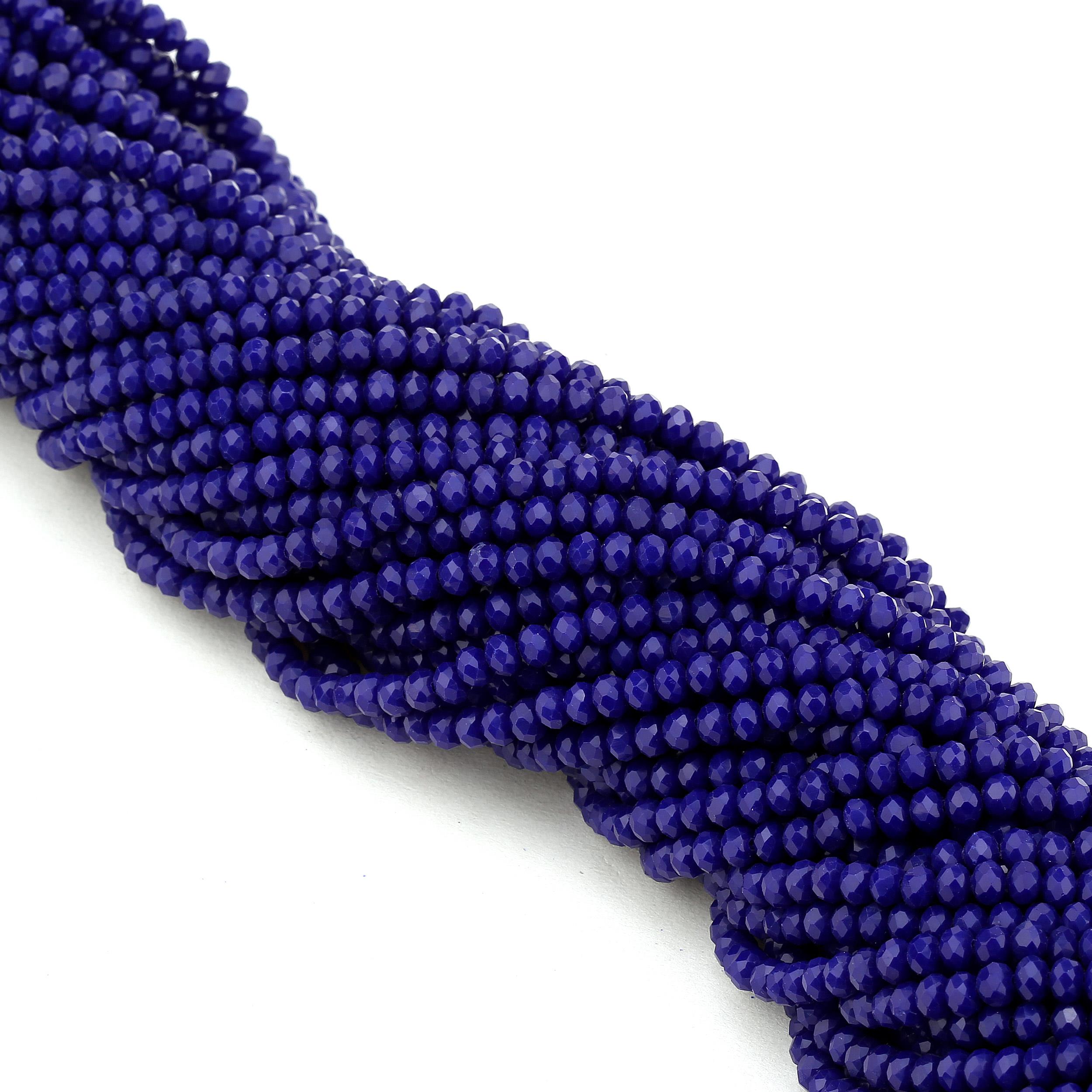 6 mm Lacivert Mat Kristal Cam Boncuk