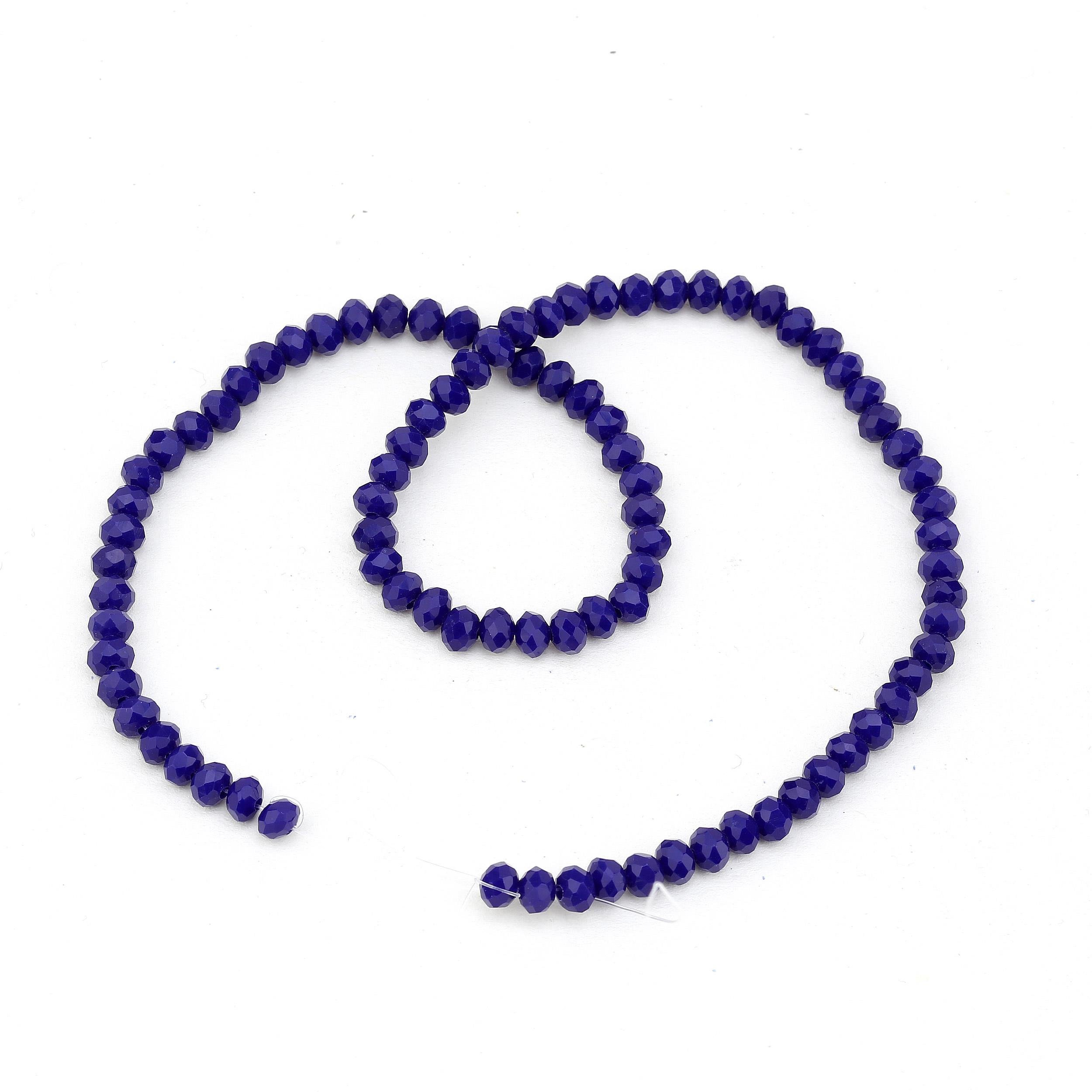 6 mm Lacivert Mat Kristal Cam Boncuk