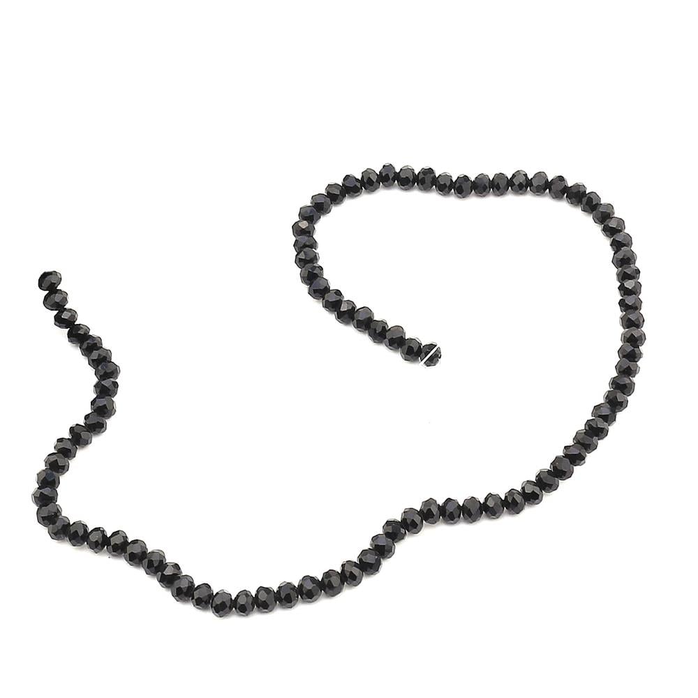 6 mm Siyah Kristal Cam Boncuk