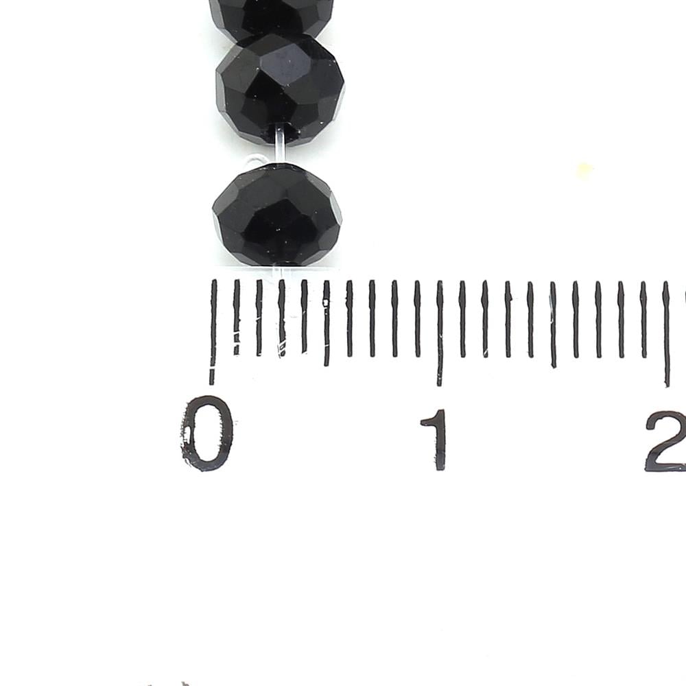 6 mm Siyah Kristal Cam Boncuk