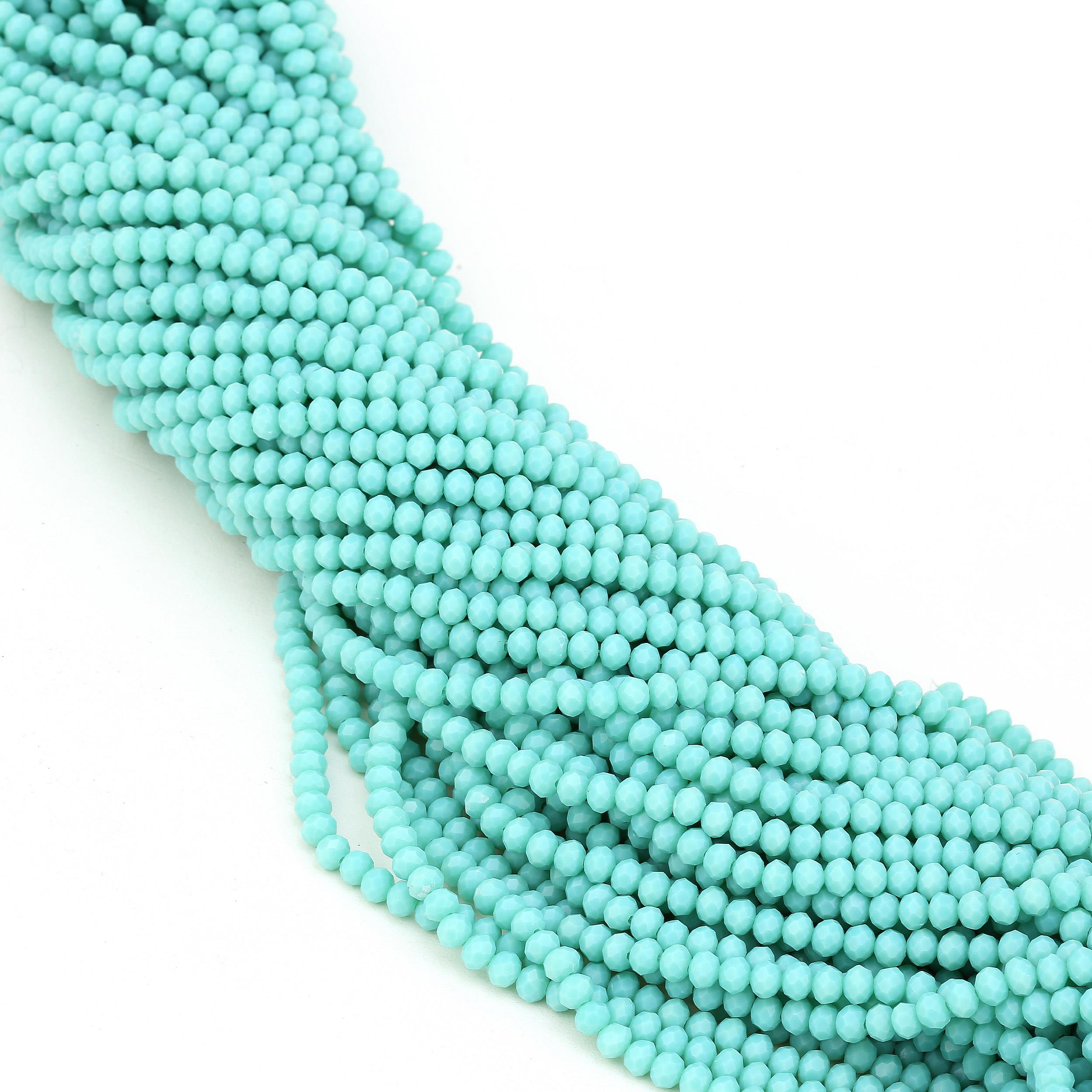 6 mm Su Yeşili Mat Kristal Cam Boncuk