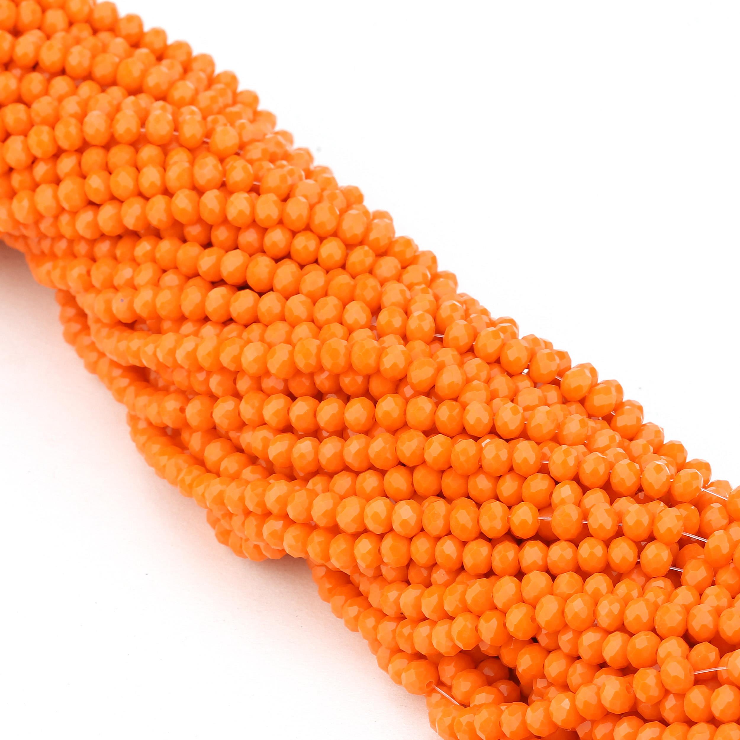 6 mm Turuncu Mat Kristal Cam Boncuk