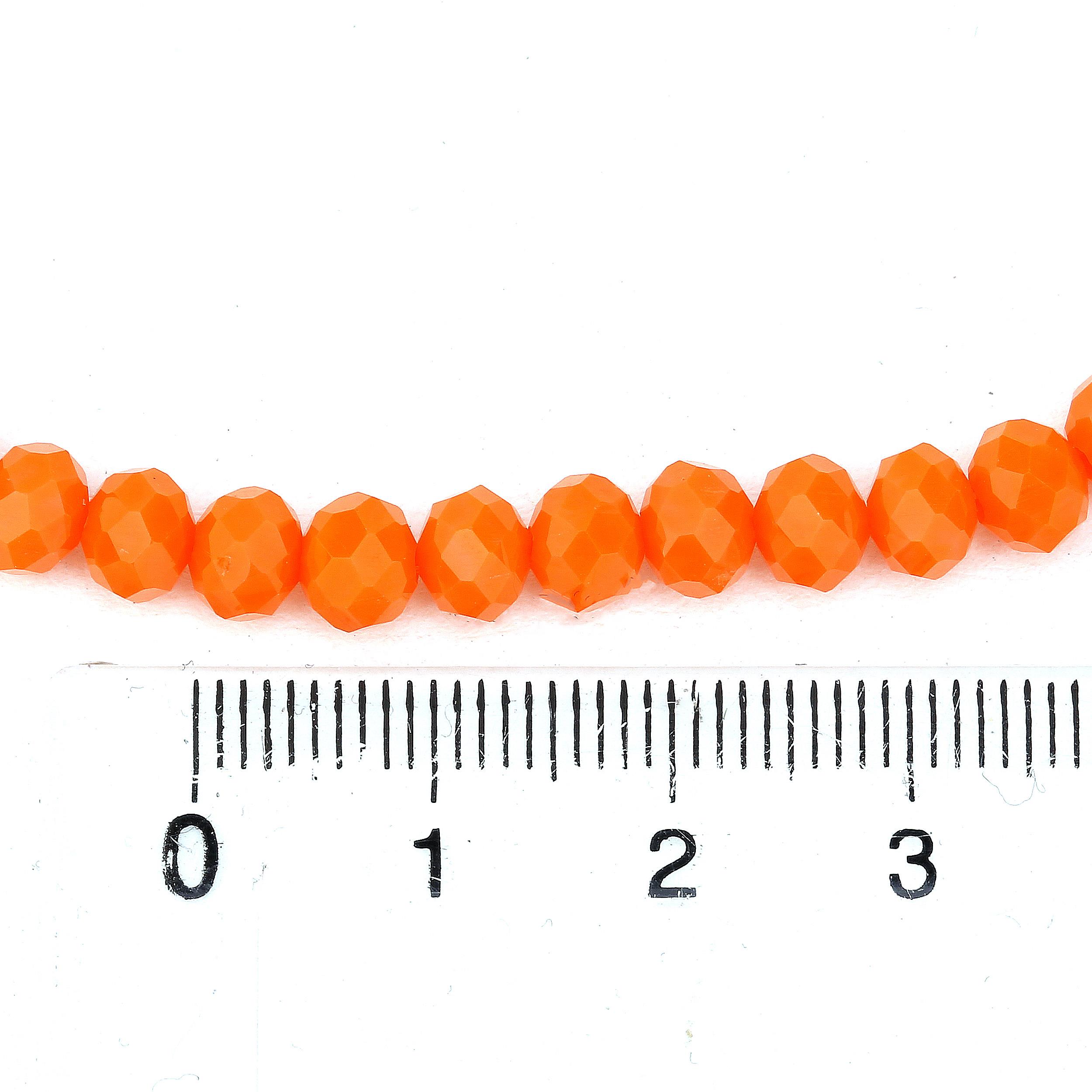 6 mm Turuncu Mat Kristal Cam Boncuk