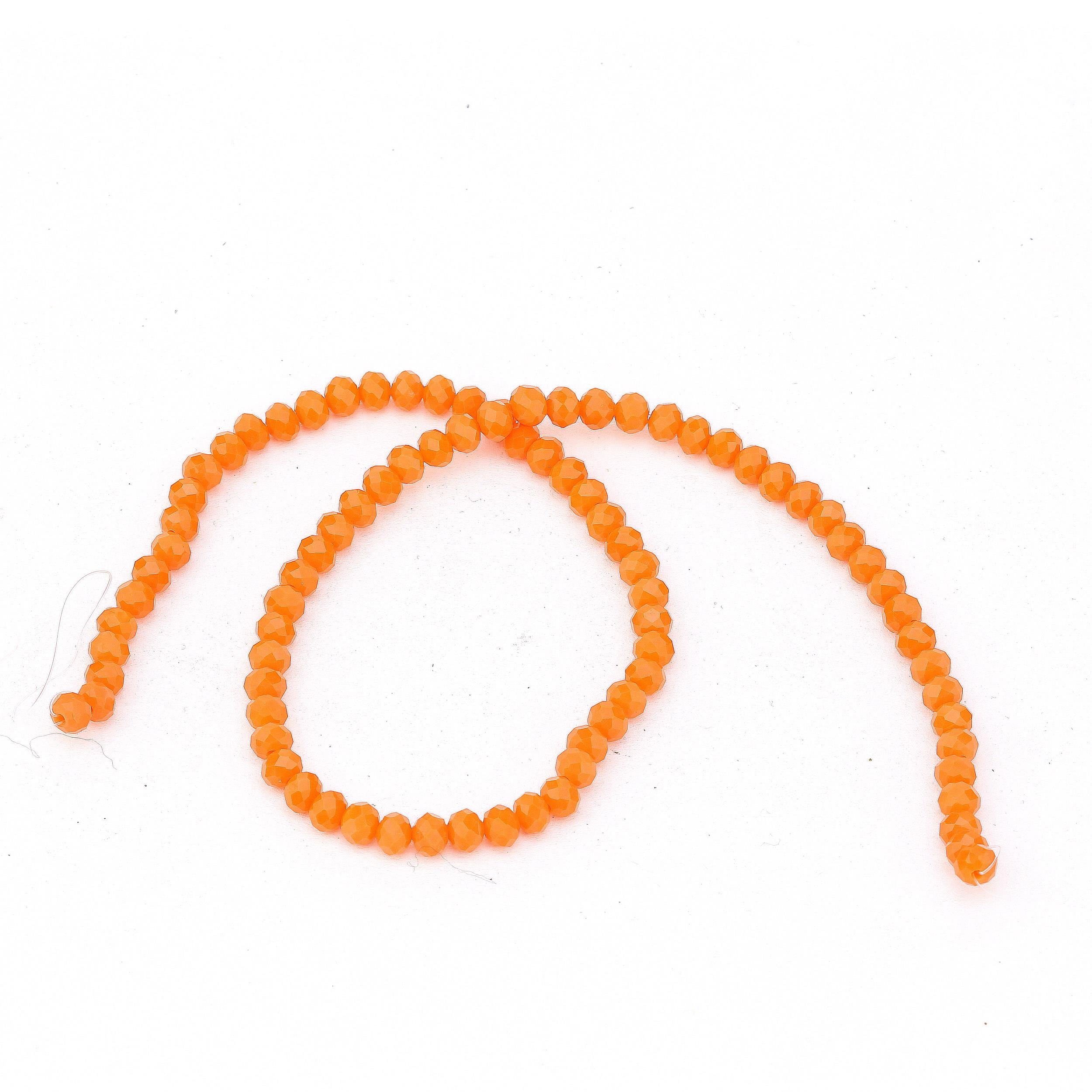 6 mm Turuncu Mat Kristal Cam Boncuk