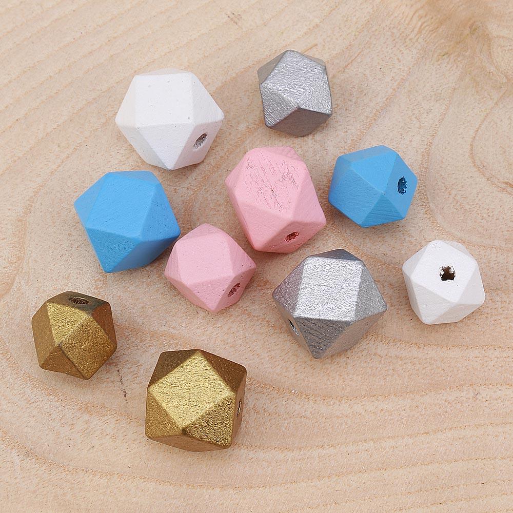 Ahşap Prizma Boncuk Renkli