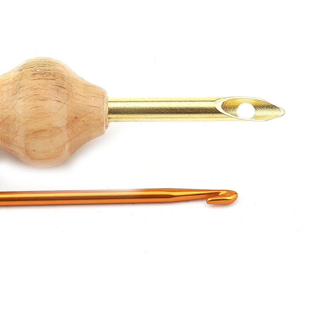 Ahşap Saplı Kalın Uçlu Punch İğnesi Tığ Hediyeli