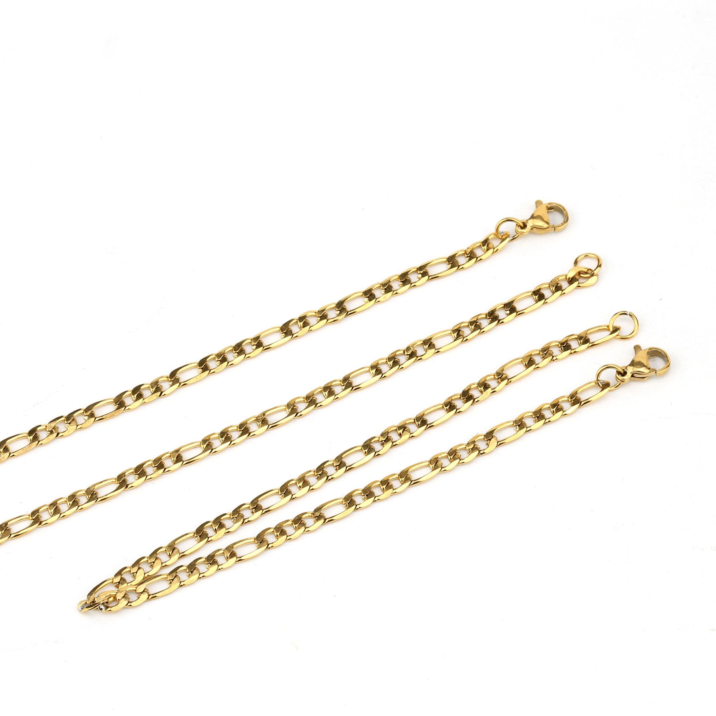 Altın Renk Çelik Kolye Bileklik Seti