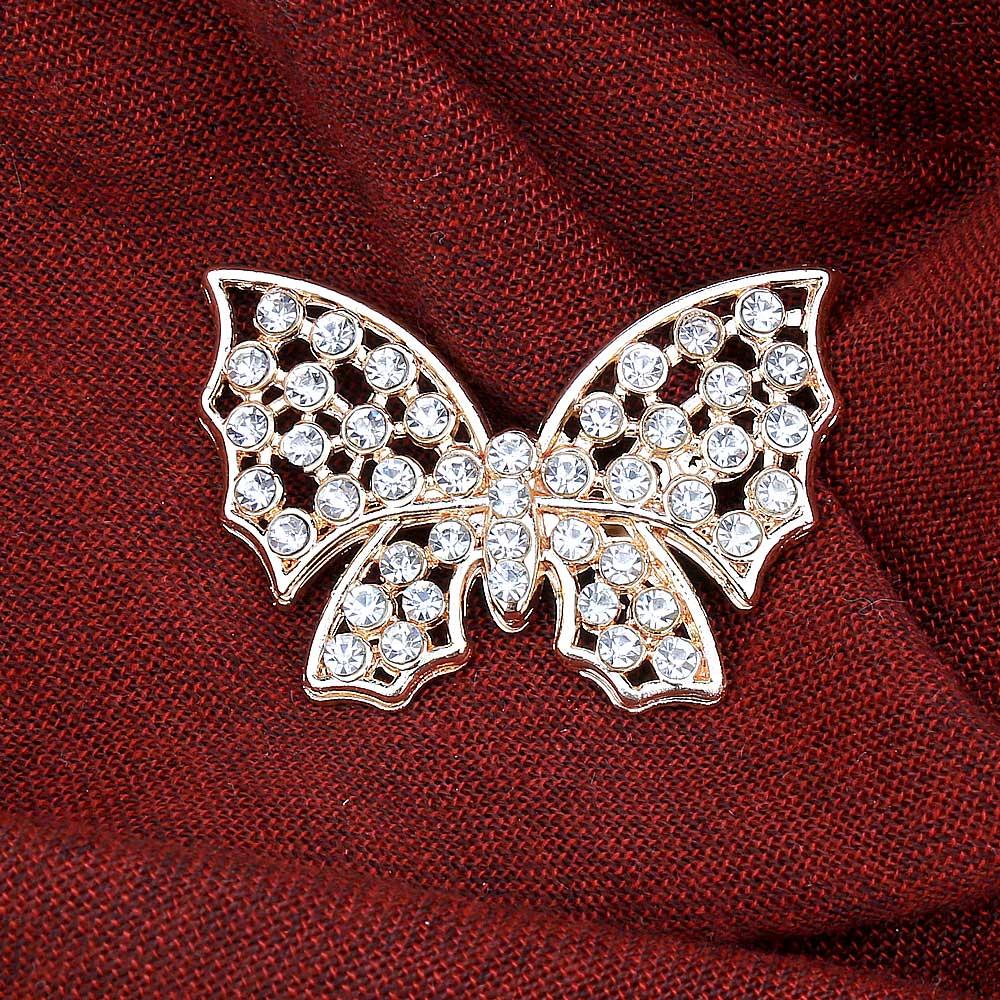 Altın Renk Kelebek Broş
