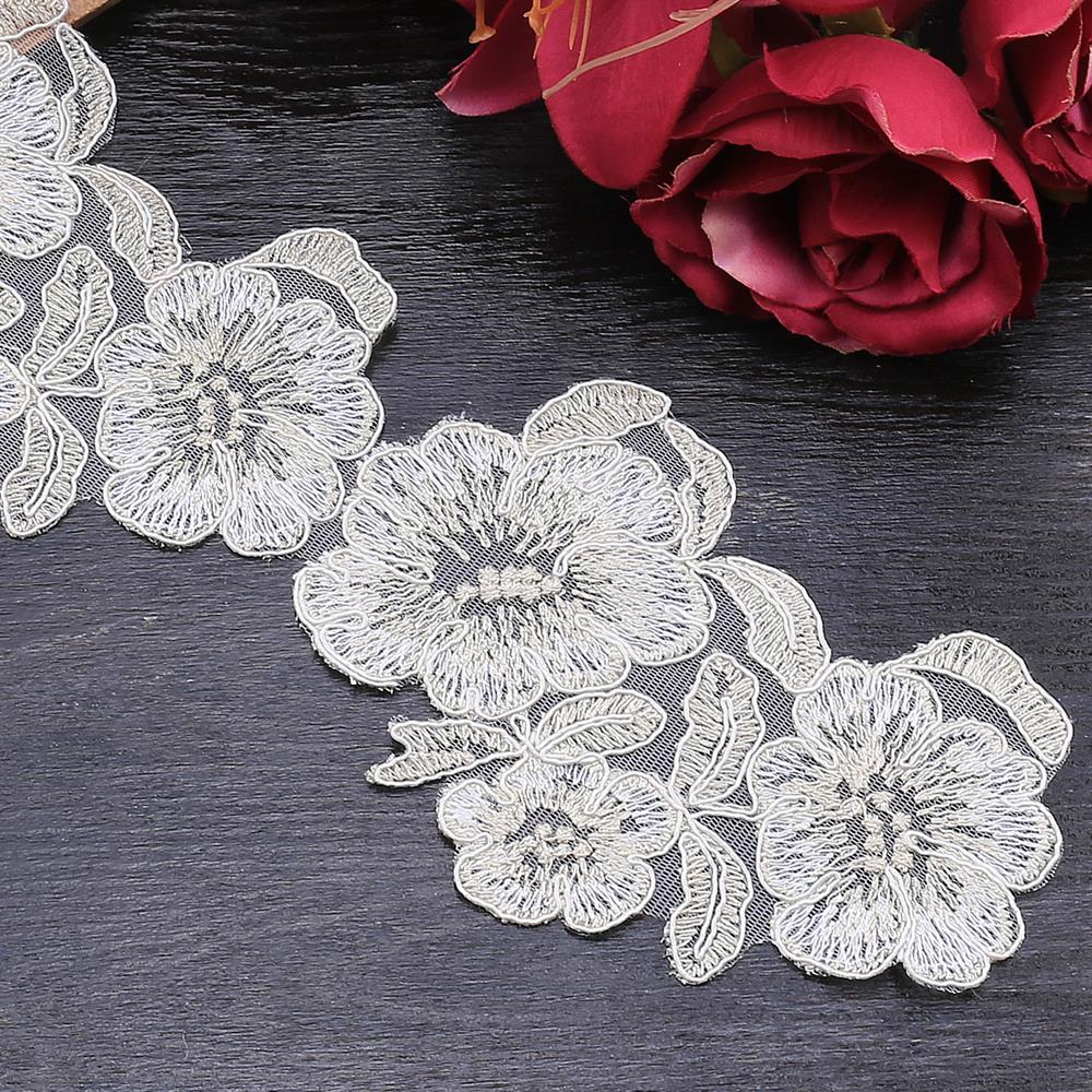 Altın Simli Fransız Güpür Dantel