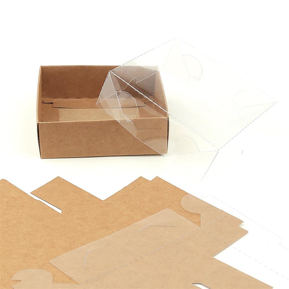 Asetat Kapaklı Kraft Kutu (10 adet)