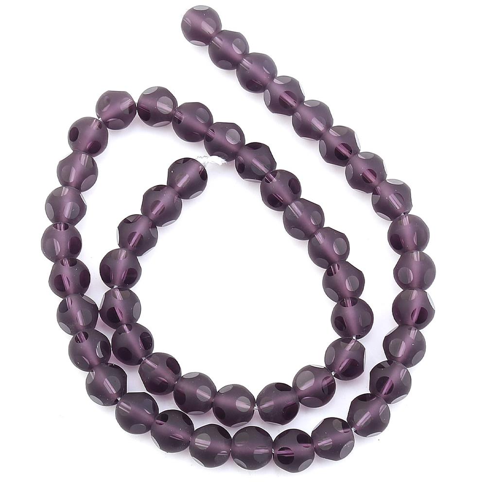 Benekli Avize Kesim Mor Oniks Boncuk