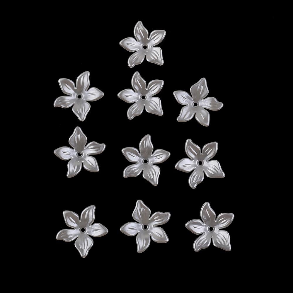 Beyaz Çiçek İnci 10 Adet