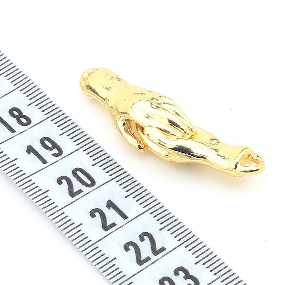 Birleşen Eller Mıknatıslı Bileklik Klipsi Altın