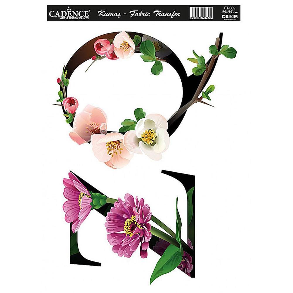 Cadence Çiçekli Harf Kumaş Transfer FT-62