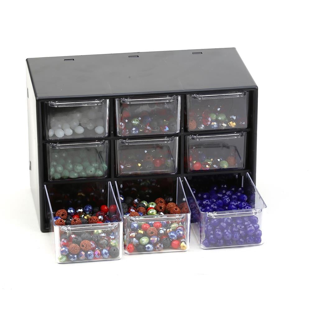 Çekmeceli Taş ve Boncuk Saklama Kutusu Siyah