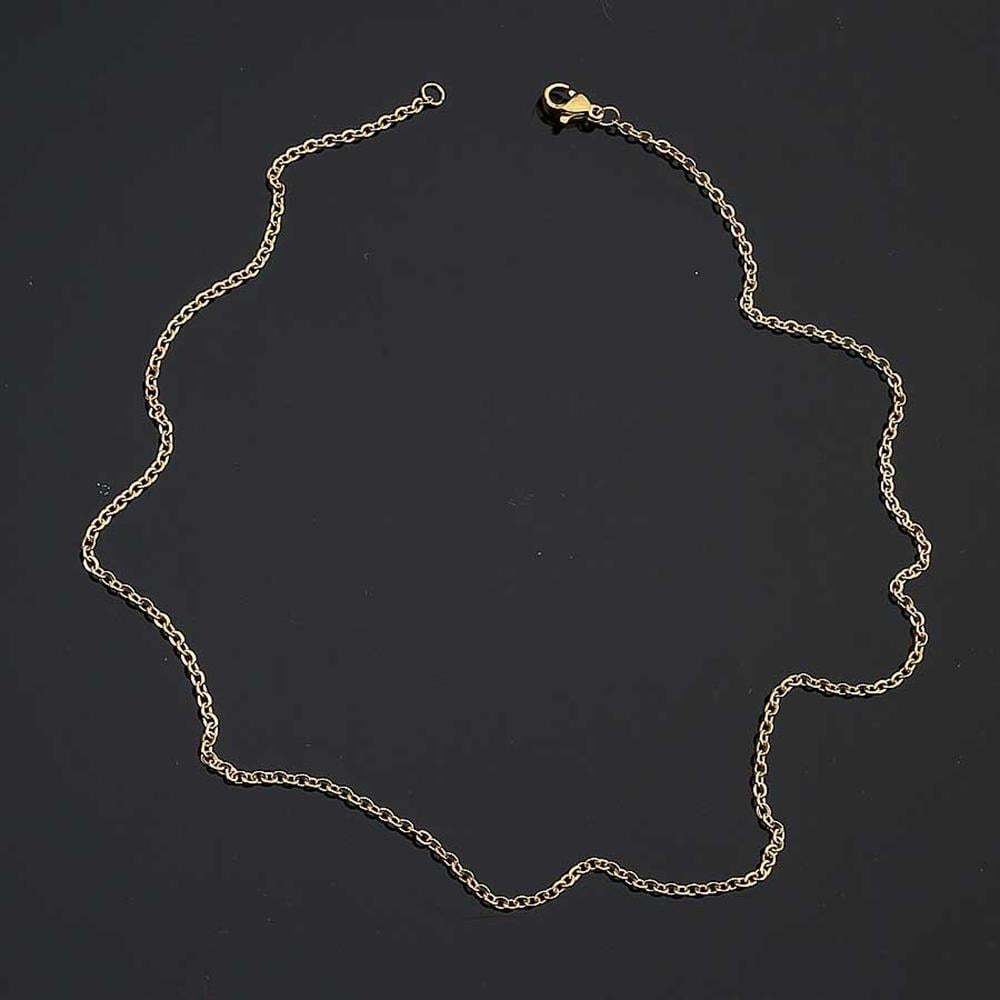 Çelik, Altın Renk Kolye Zinciri - 45 cm
