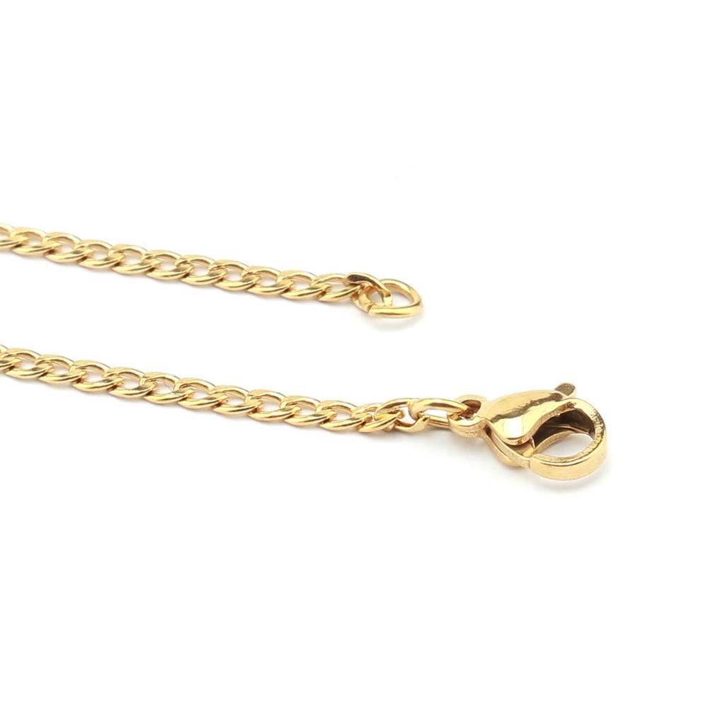 Çelik, Altın Renk Kolye Zinciri 45 cm