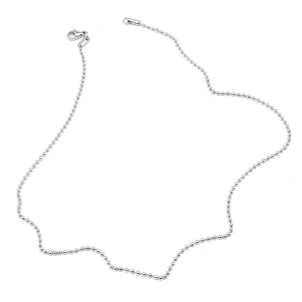 Çelik Top Kolye Zinciri 45 cm Gümüş Renk