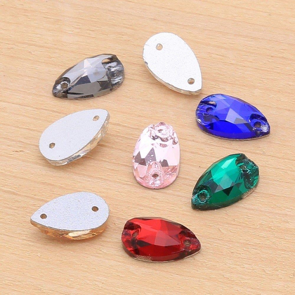 Damla Şeklinde Dikme Kristal Taş 7 x 12 mm ( 10 adet )