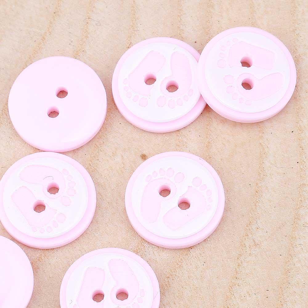 Delikli Bebek Düğmesi Pembe (10 adet)